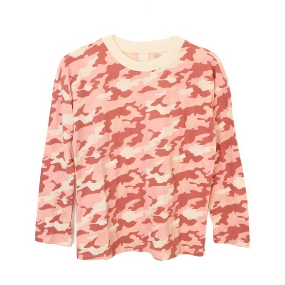 Melrose And Market Girls T-Shirt Top L 10-12 Long Slv Compact Camo Pink NWT B14 - Picture 1 of 6